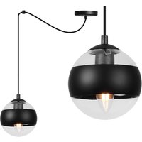 Toledo Spider Hängelampe Schwarz 1 Flacher Schwarzer Lampenschirm E14