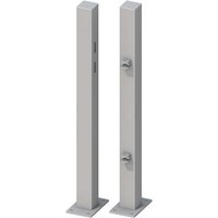Torpfosten-Set z. Aufschrauben für Einzeltor Höhe 90-95 cm Silber