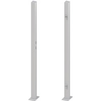 Torpfosten-Set z. Aufschrauben für Einzeltor Silber 195 cm