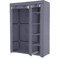 Xl Garderobe Stoffschrank Faltschrank Kleiderschrank Campingschrank 175 x 110 x 45cm Grau Zwei hochrollbare Türen LSF007G - Grau von SONGMICS