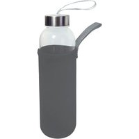 Trinkflasche MICHELINO 500 ml 1 Stück ca. 7 x 22 cm Glas mit Neoprenüberzug Anthrazit