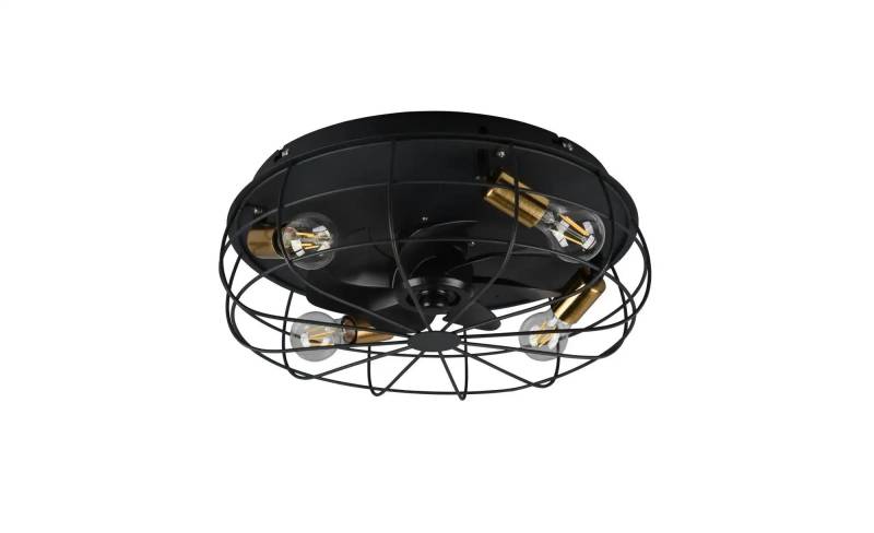 Deckenleuchte mit Ventilator   ¦ schwarz ¦ Maße (cm): B: 48 H: 17 T: 48.0 Lampen & Leuchten > Deckenleuchten - Höffner