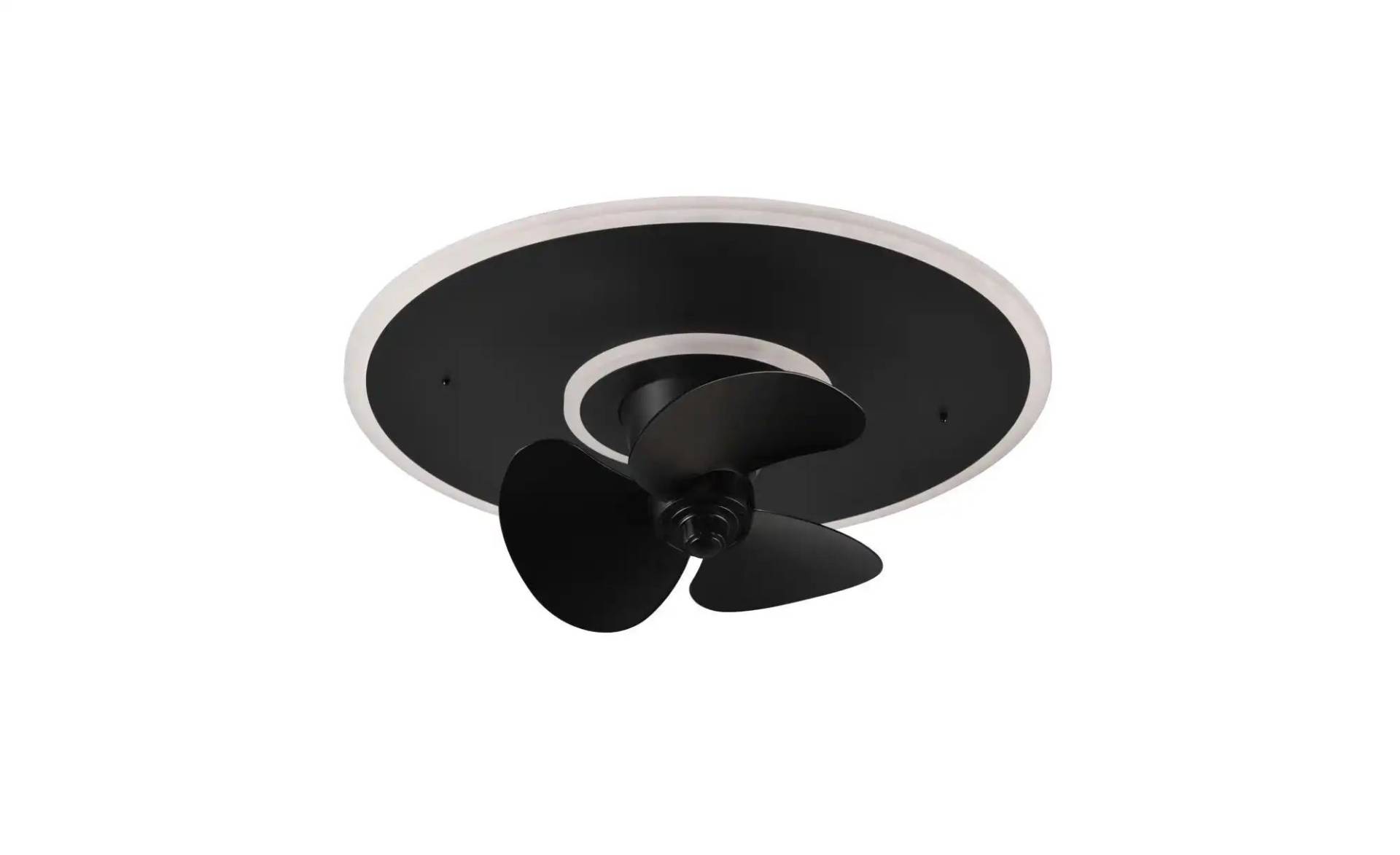Deckenleuchte mit Ventilator   ¦ schwarz ¦ Maße (cm): B: 50 H: 19 T: 50.0 Lampen & Leuchten > Innenleuchten > Deckenlampen - Möbel Kraft