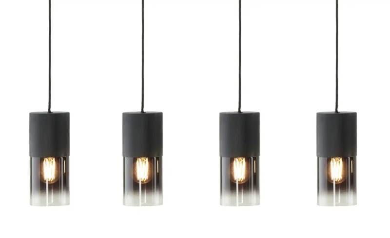 Trio Pendelleuchte  4-flammig  Rauchglas schwarz   ¦ schwarz ¦ Maße (cm): B: 80,5 H: 150 Lampen & Leuchten > Innenleuchten > Pendelleuchten - Möbel Kraft
