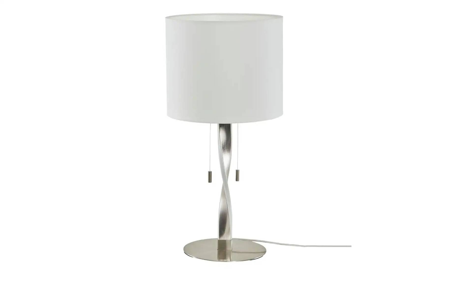 Trio Tischleuchte  NIckel matt mit Stoffschirm   ¦ silber ¦ Maße (cm): H: 62  Ø: 30 Lampen & Leuchten > Tischlampen - Höffner