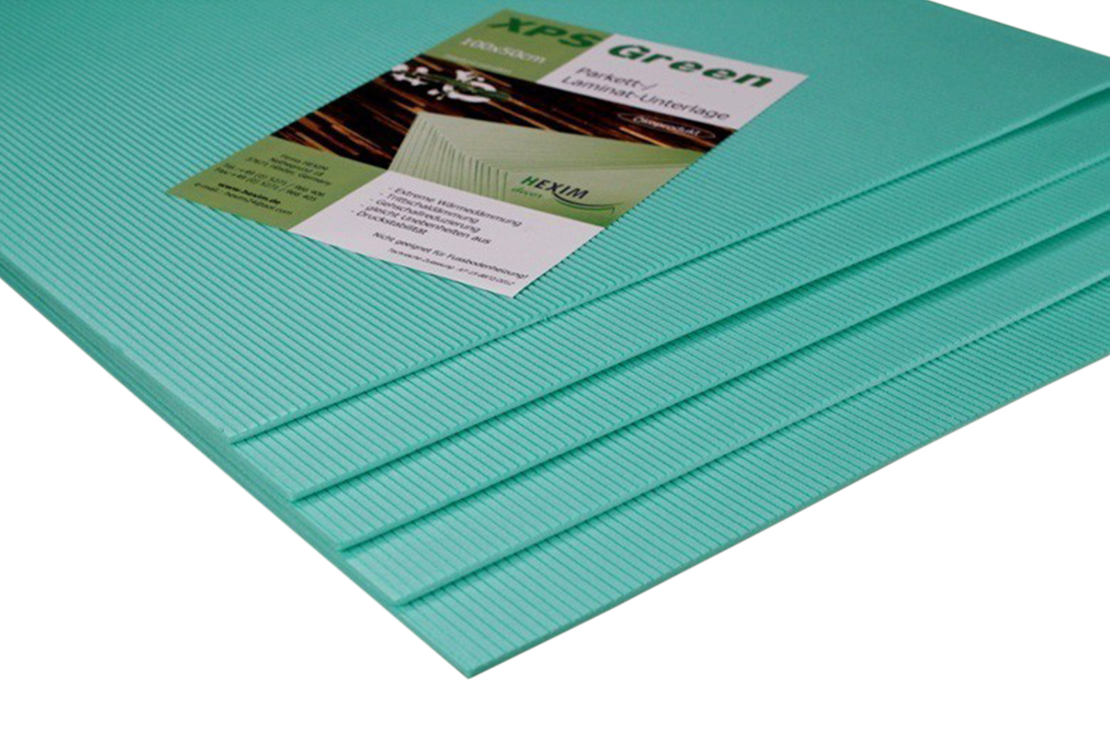 Trittschalldämmung 3 - 5mm Wärmedämmung für Laminat Parkett XPS GREEN