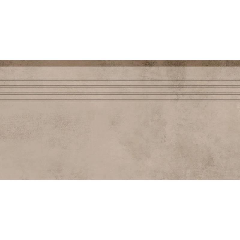 Trittstufe Denver Feinsteinzeug Glasiert Matt Taupe 30 cm x 60 cm