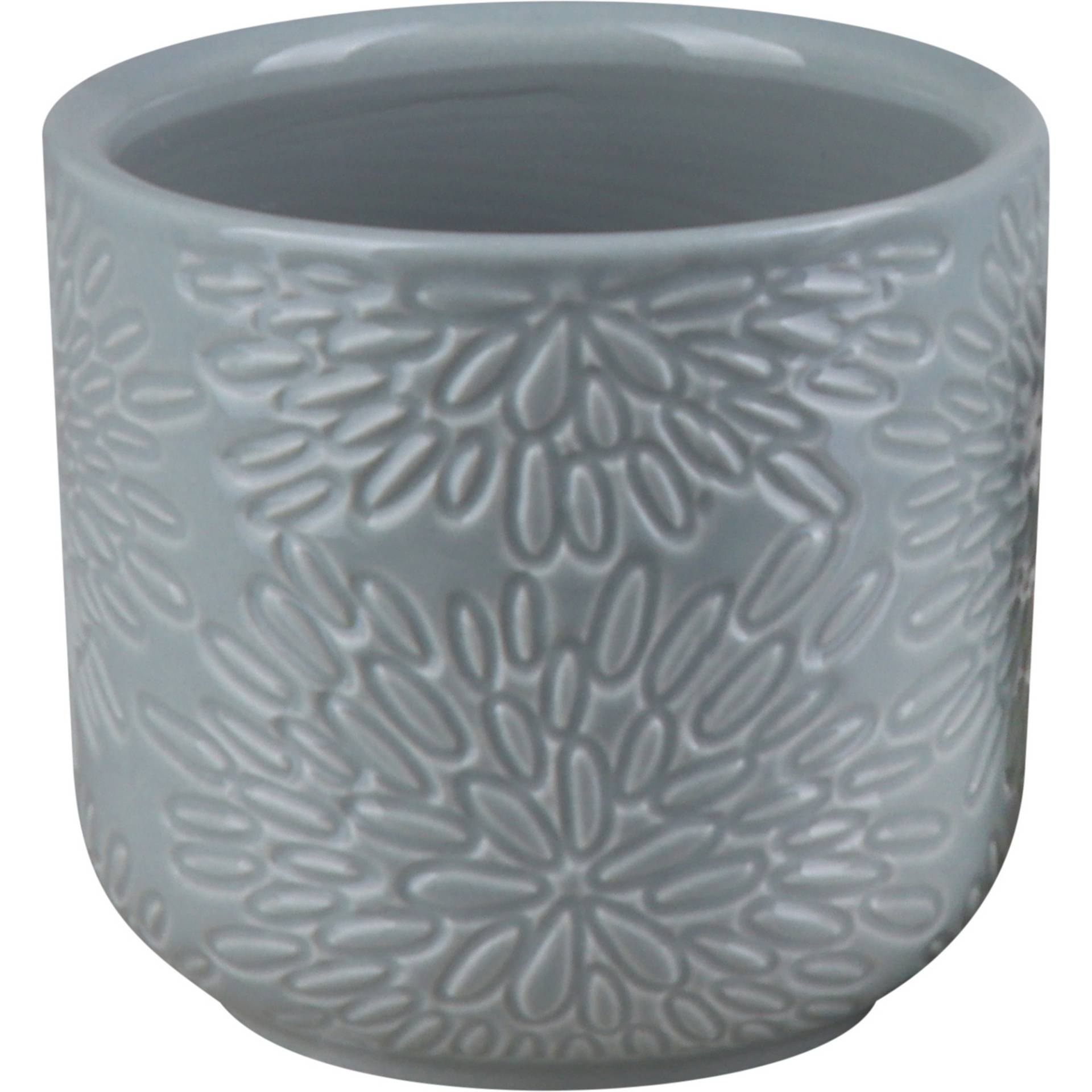 Übertopf 'Flora' Keramik grau glasiert Ø 8,3 x 7,5 cm Übertopf 'Flora' Keramik grau glasiert Ø 8,3 x 7,5 cm