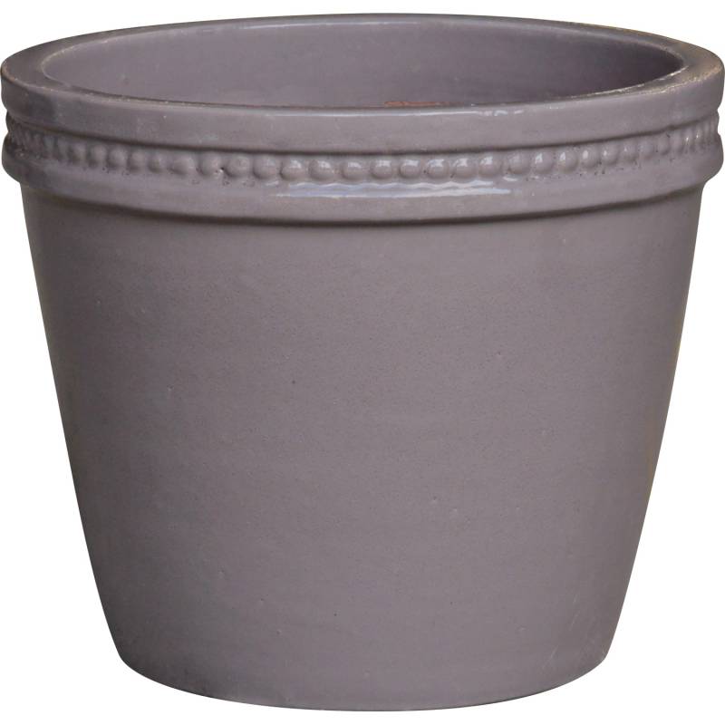 Übertopf Keramik Glasiert Grau 30 cm x 30 cm x 27 cm