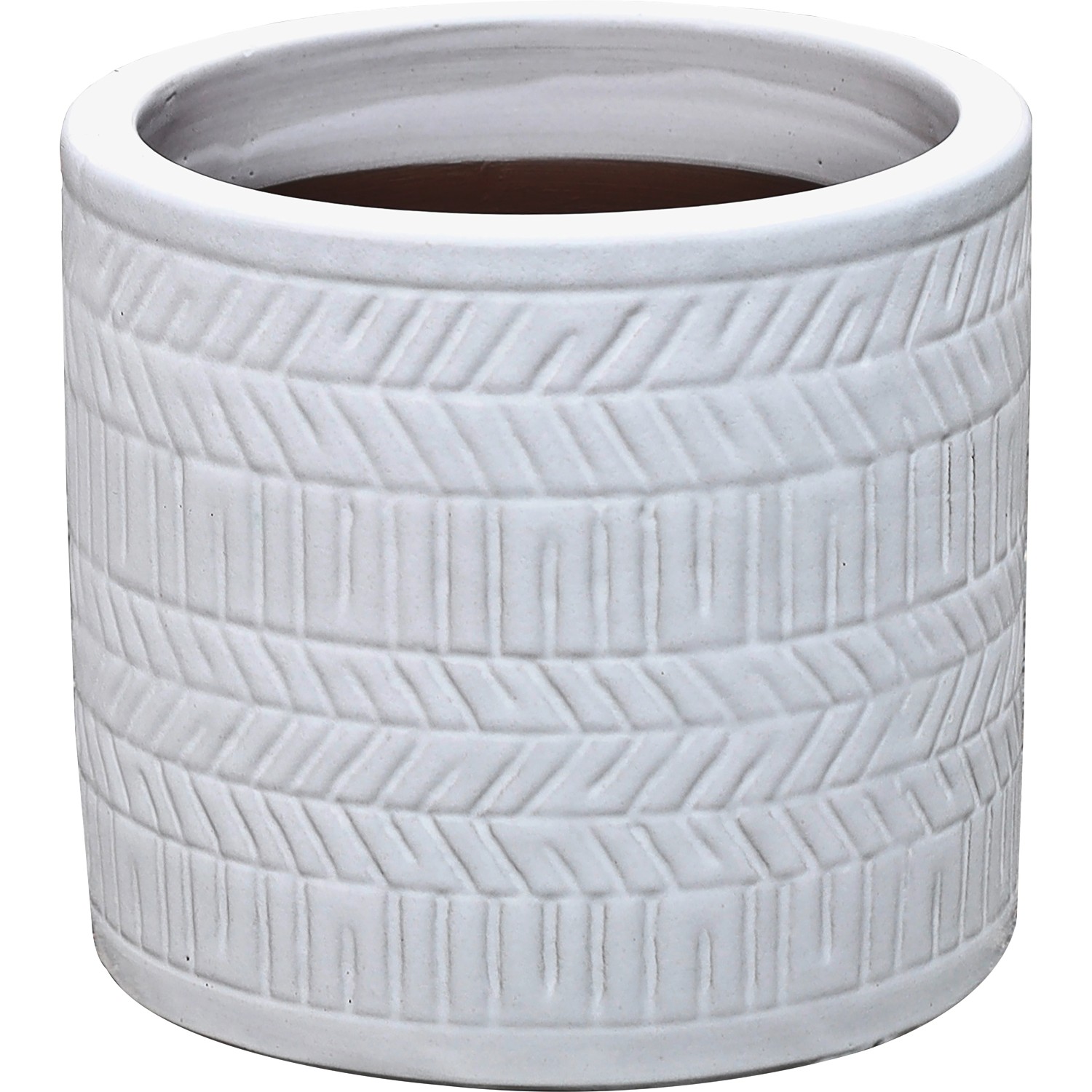 Übertopf Keramik Strukturiert Weiß Ø 19 x 17 cm Übertopf Keramik Strukturiert Weiß Ø 19 x 17 cm