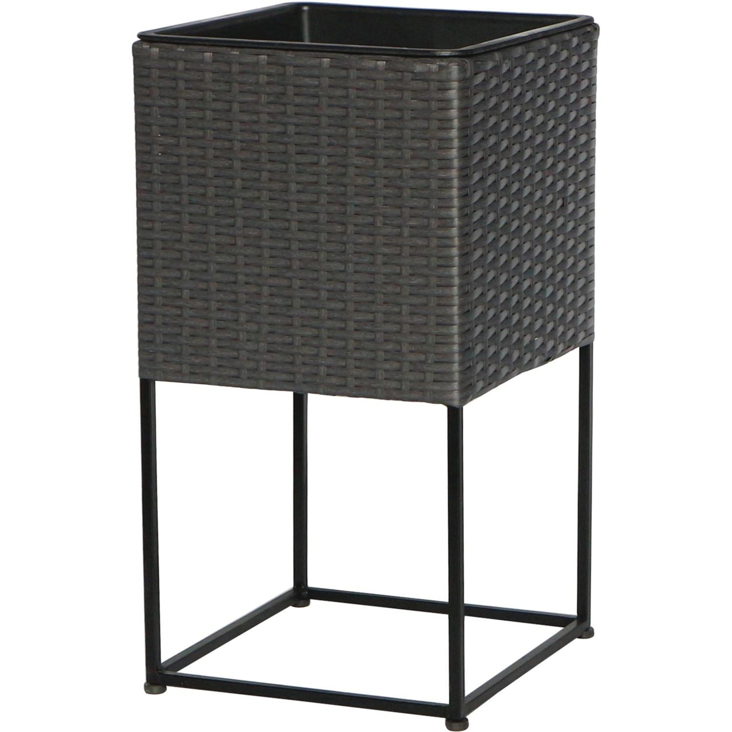 Übertopf PE Weide mit Stahlerhöhung 56 cm x 30 cm x 30 cm Rechteckig