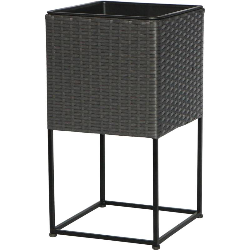 Übertopf PE Weide mit Stahlerhöhung 56 cm x 30 cm x 30 cm Rechteckig
