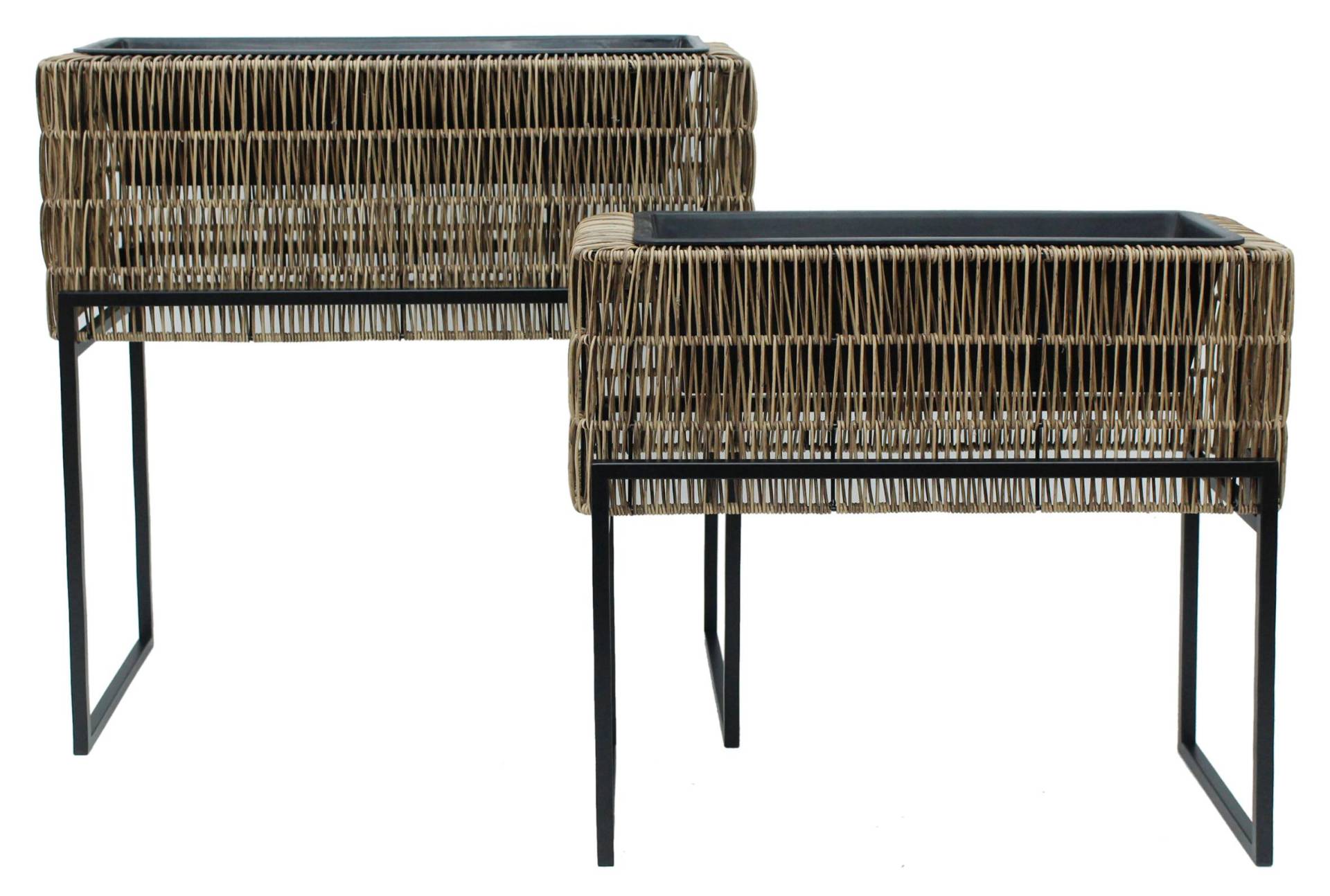 Übertopf-Set Fauna Braun/Schwarz, 2er Set