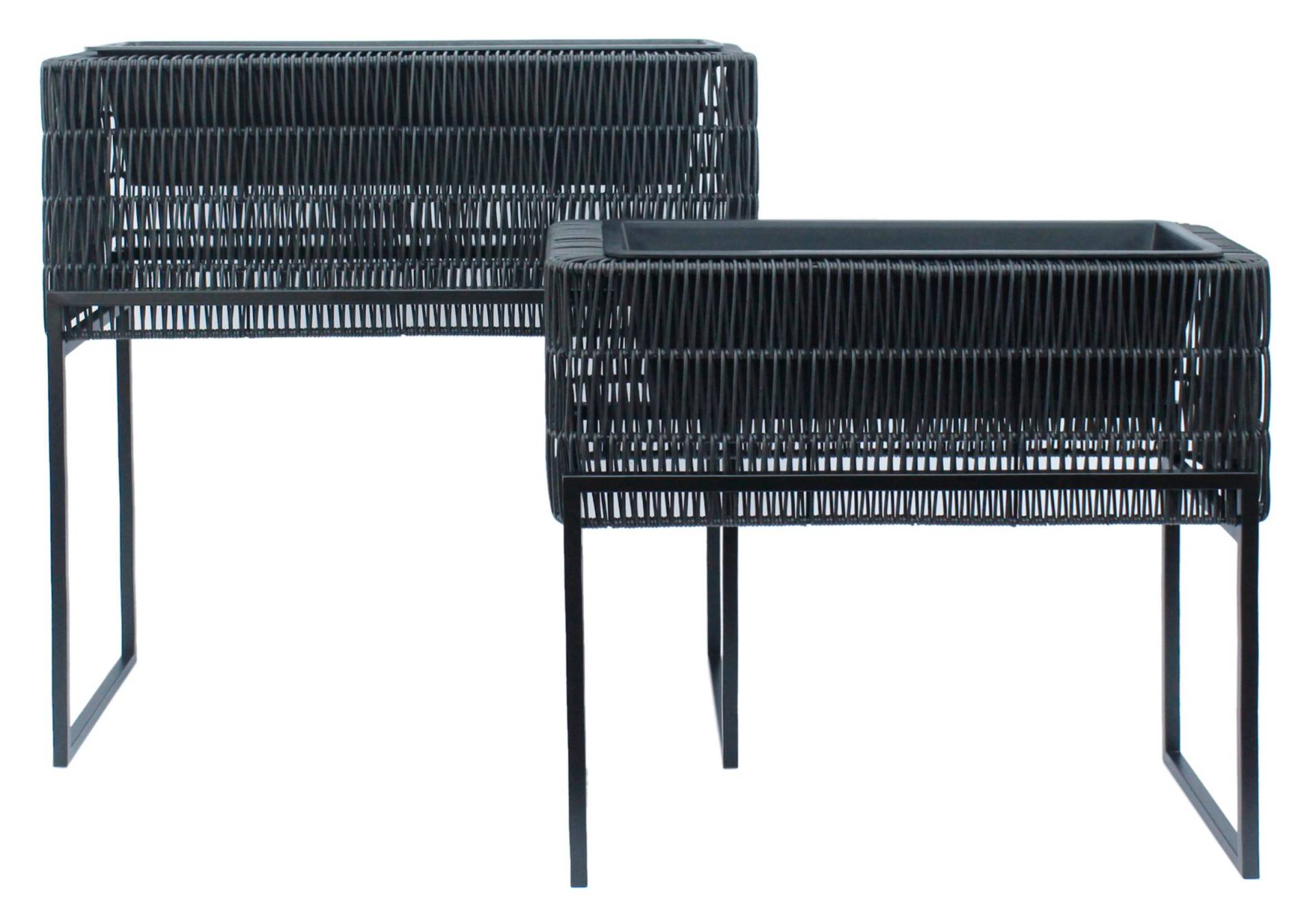 Übertopf-Set Fauna Schwarz, 2er Set