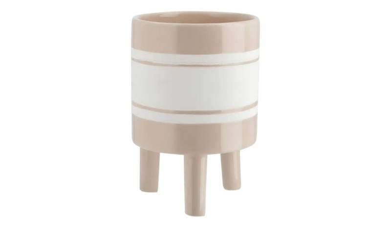 Übertopf   ¦ beige ¦ Dolomite ¦ Maße (cm): H: 14,5  Ø: 10.0 Dekoration > Dekoartikel - Möbel Kraft