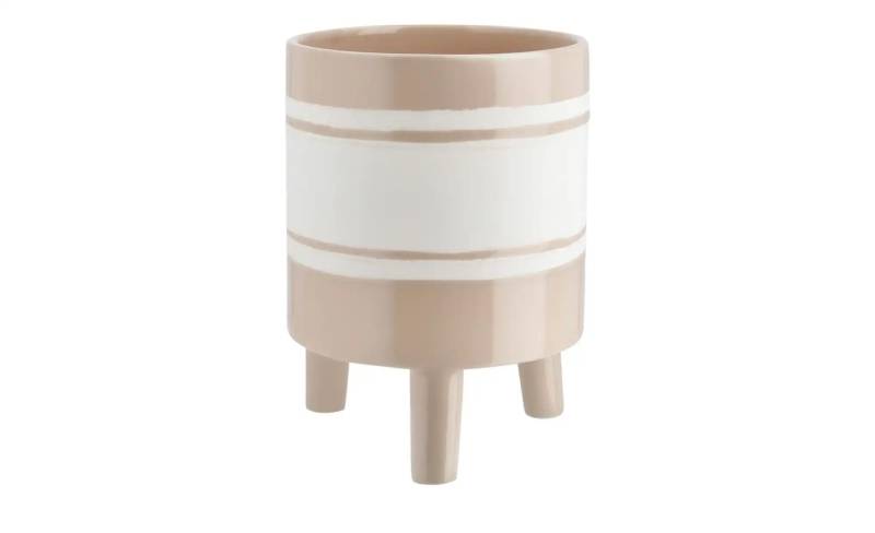 Übertopf   ¦ beige ¦ Dolomite ¦ Maße (cm): H: 15,5  Ø: 12.0 Dekoration > Dekoartikel - Möbel Kraft