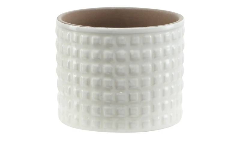 HOME STORY Übertopf   ¦ weiß ¦ Steingut ¦ Maße (cm): H: 9  Ø: 11 Accessoires > Dekoartikel - Höffner