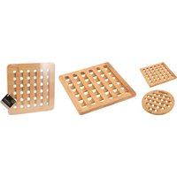 UNTERSETZER BAMBUS ca. 20 x 20 x 1 cm  2 Sorten unsortiert Holz Natur Rund / Rechteckig