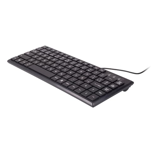UNYKAch Ultraflache Tastatur KB302 Mini, 83 Tasten, leise, universelle Kompatibilität, kompaktes Design, Mattschwarz, USB-Anschluss, spanisches QWERTY-Layout von Unykach