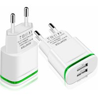 USB-Steckdosen-Ladegerät, 2er-Pack, 2,1 A, 5 V, 2 Anschlüsse, Universal-LED-Netzteil, Ersatz für iPhone 11 XR X XS Max 8 7 6 6S Plus 5S, Samsung von START