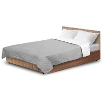 Ultraschallgesteppte Tagesdecke 200x220 cm, grau und weiß
