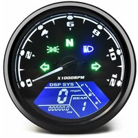 Universeller Motorrad-Kilometerzähler, LCD-Digital-Tachometer, Drehzahlmesser, Messgeräte mit Nachtlicht, passend für die gängigsten 12-V-Motorräder von RICEEL