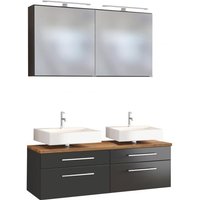 Unterbecken-Set 120 mit Spiegelschrank Davos von Held Möbel Grau