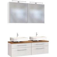 Unterbecken-Set 120 mit Spiegelschrank Davos von Held Möbel Weiß