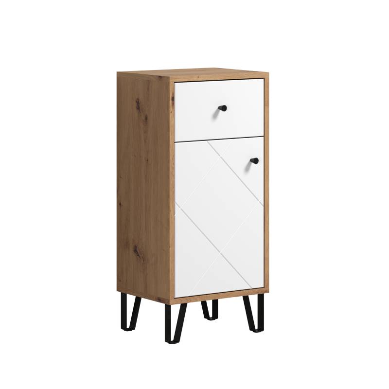 Unterschrank 'Touch' weiß, braun matt 36 x 79 x 29 cm