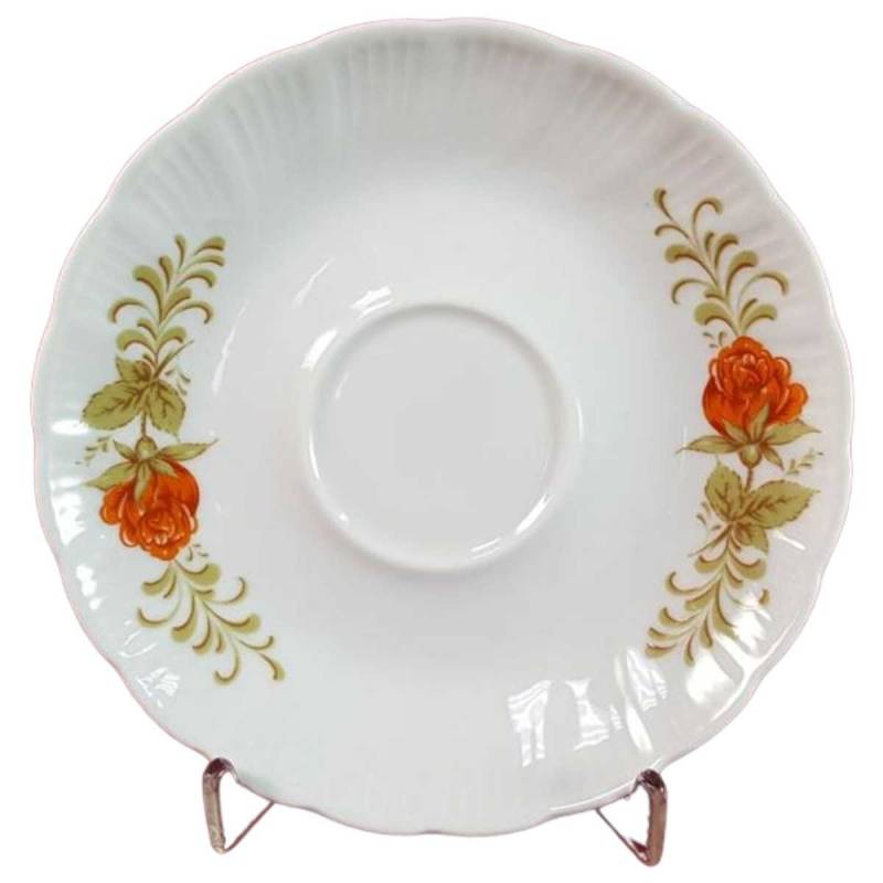 Untertasse für Kaffee Winterling Kirchenlamitz Rillenrelief Orange Blume gebraucht - akzeptabel