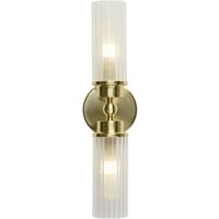 Up Down Wandlampe in Messing Metall Glas IP44 H:37 cm Up Down Wandlampe in Messing Metall Glas IP44 H:37 cm von Searchlight