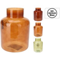 VASE DEKOFLASCHE ca. 14 x  20 cm 1 Stück 3 Sorten unsortiert  Glas