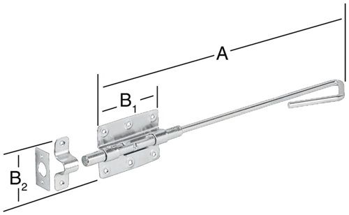 VORMANN Bolzenstangenriegel (Stahl blau verzinkt / Länge 400 mm Breite 100 mm) - 000111400Z von VORMANN