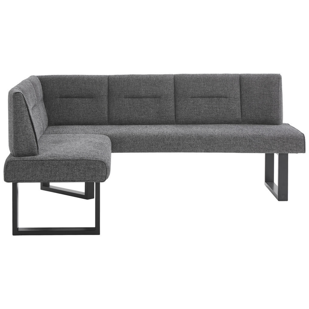 Valdera Eckbank, Graphit, Metall, Textil, 3-Sitzer, L-Form, 182x142 cm, seitenverkehrt erhältlich, mit Rückenlehne, in verschiedenen Größen erhältlich, Esszimmer, Bänke, Eckbänke von Valdera