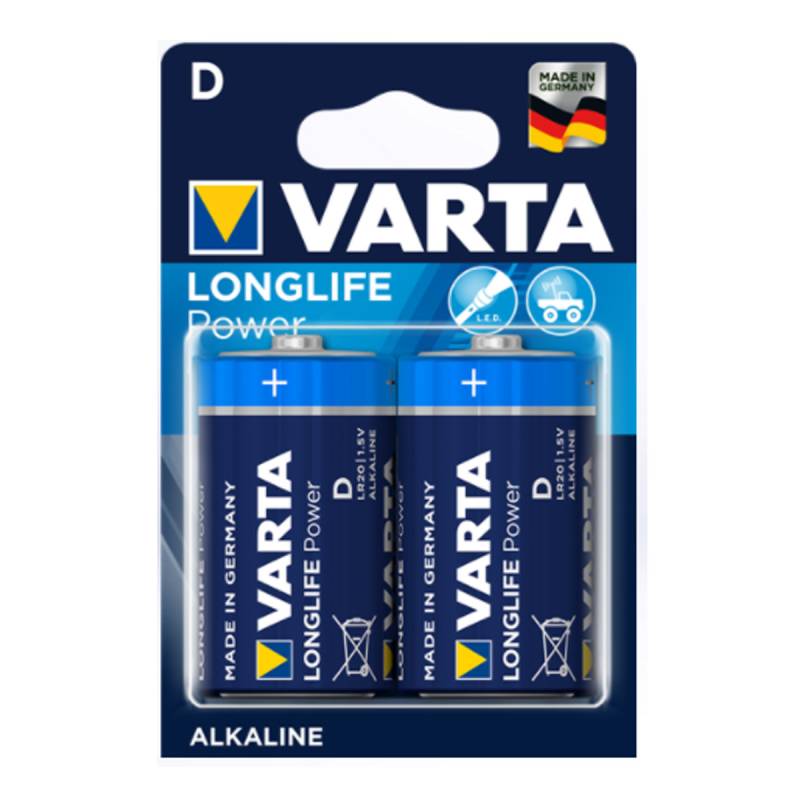 Varta Batterie Mono D - 2 Stück im Blister - Typ: LR20 - 1,5V - Longlife Power von VARTA Batteries
