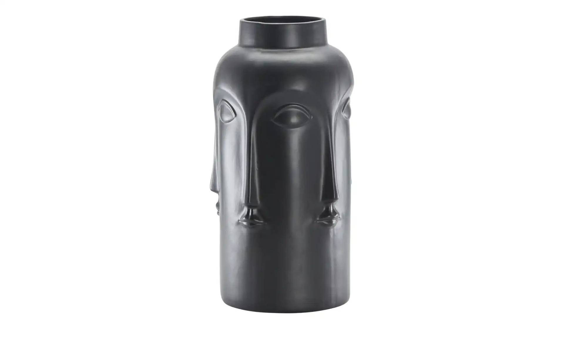 HOME STORY Vase Face   ¦ schwarz ¦ Porzellan ¦ Maße (cm): H: 49,8  Ø: 24.5 Dekoration > Vasen - Möbel Kraft