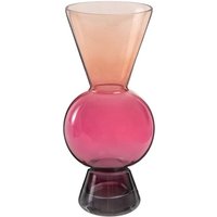 Vase vaseo rosa-oranges Glas 7x25cm 726774 von HOMLA