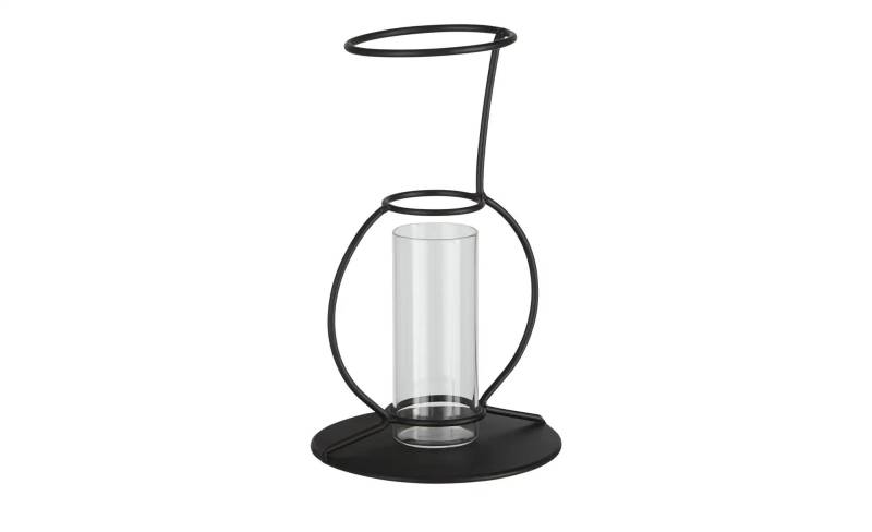 HOME STORY Vase im Metallständer   ¦ schwarz ¦ Metall,Glas ¦ Maße (cm): H: 20,2  Ø: 11.7 Accessoires > Vasen - Höffner