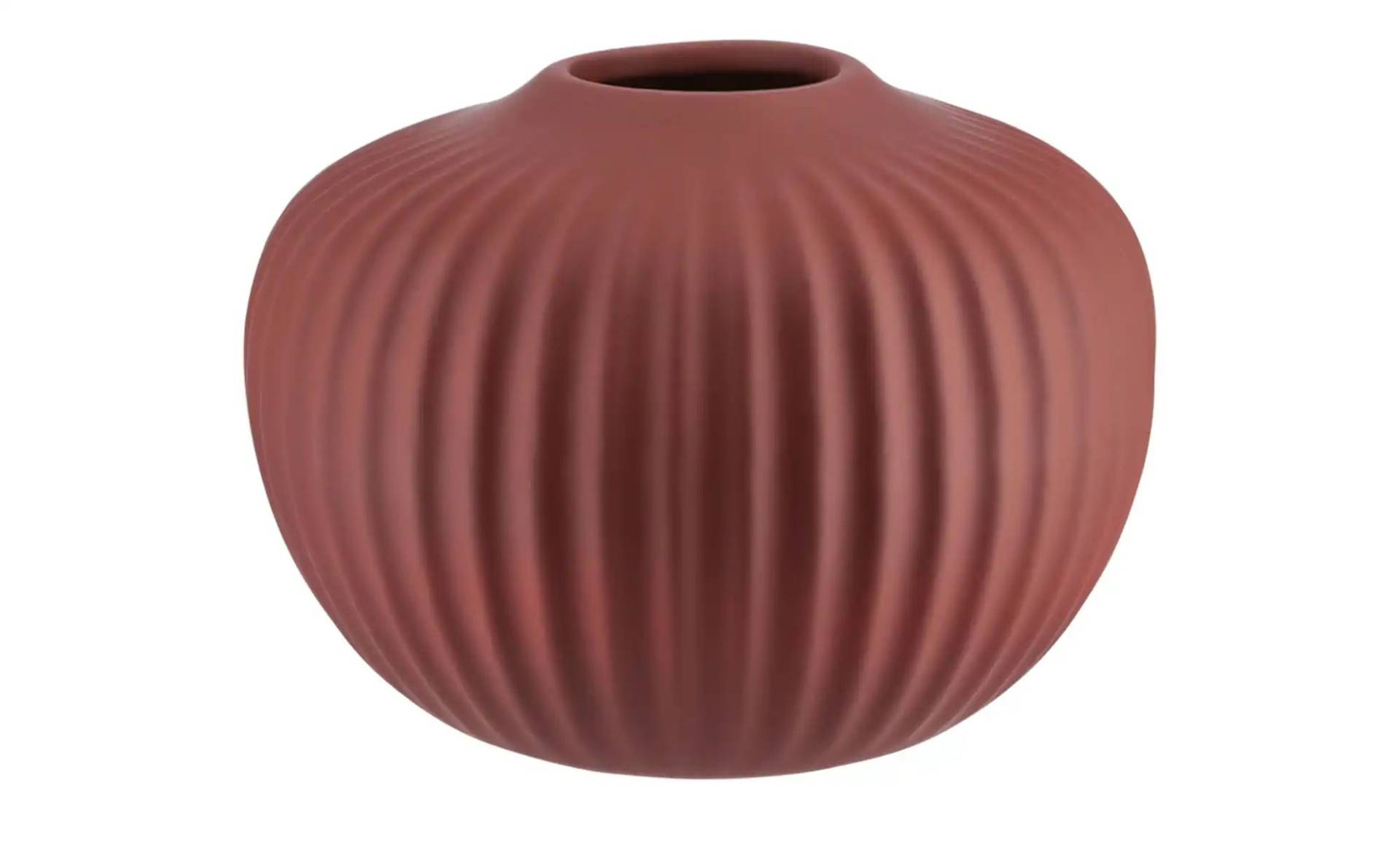 Vase ¦ rot ¦ Steinzeug ¦ Maße (cm): H: 11  Ø: [15.0] Dekoration > Vasen - Möbel Kraft