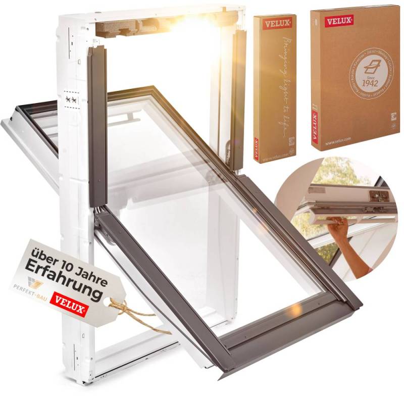 VELUX Dachfenster Kunststoff – dreifach Verglasung Energie mit Eindeckrahmen von Velux