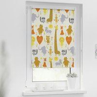 Verdunkelungsrollo Cute Animals gelb B/L: ca. 70x150 cm von LICHTBLICK