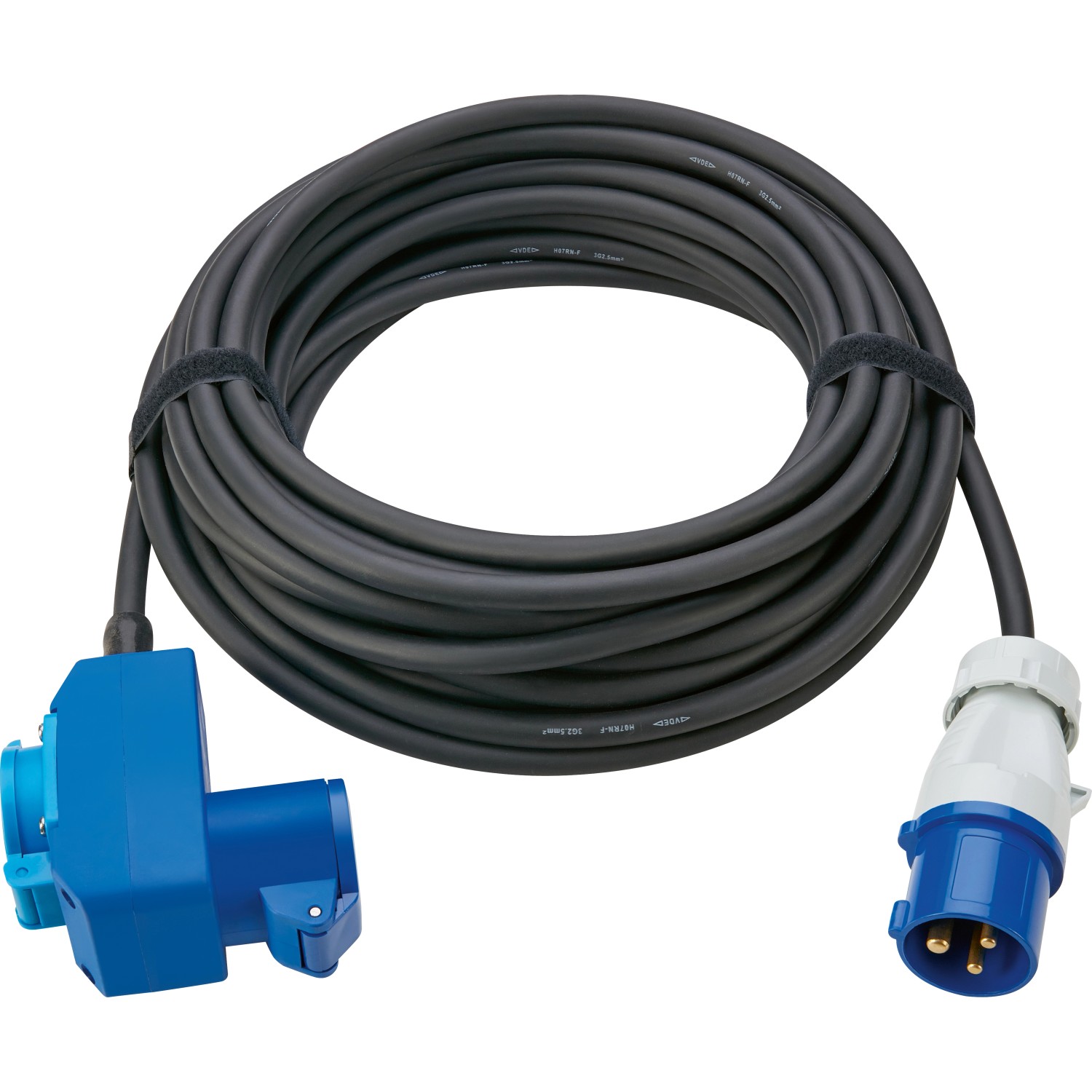Verlängerungskabel Caravan 1-fach 1xCEE 16A 15 m IP44 Schwarzblau