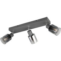 Verstellbarer Deckenspot Rauchglas Metall E14 3-flammig von Trio