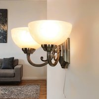 Wandleuchte MARLENE mit Glasschirm Weiß Bronze von Easylight