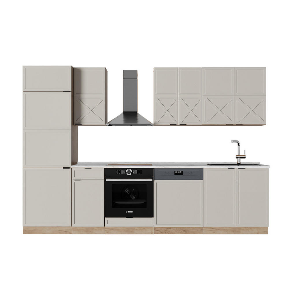 Vicco KÜCHENZEILE Grau, Honigeiche Vicco KÜCHENZEILE Grau, Honigeiche