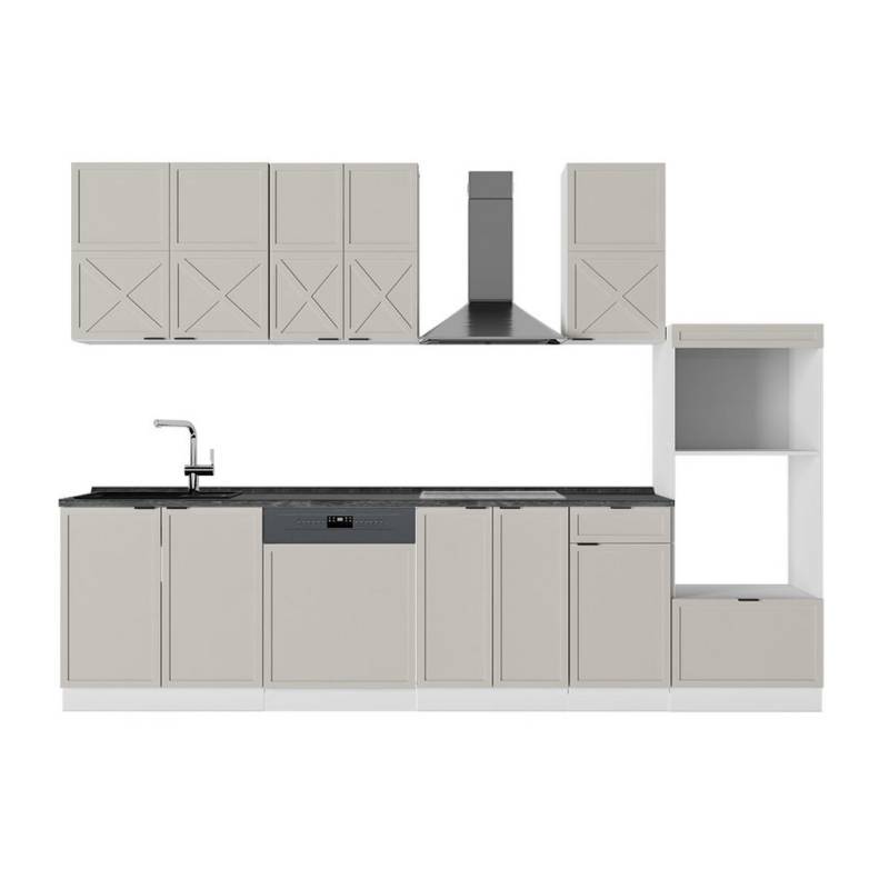 Vicco KÜCHENZEILE Grau, Weiß
