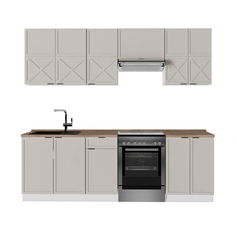 Vicco KÜCHENZEILE Grau, Weiß