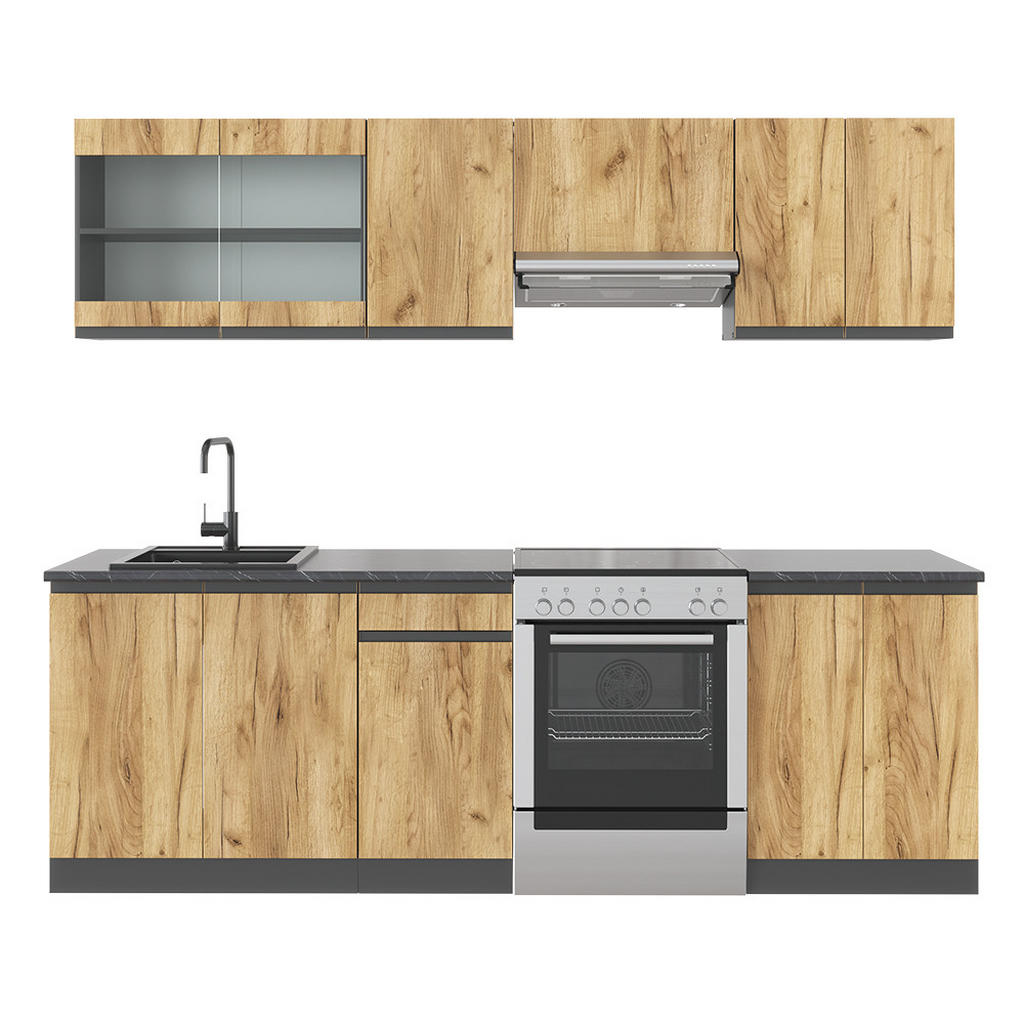 Vicco KÜCHENZEILE Honigeiche, Anthrazit Vicco KÜCHENZEILE Honigeiche, Anthrazit