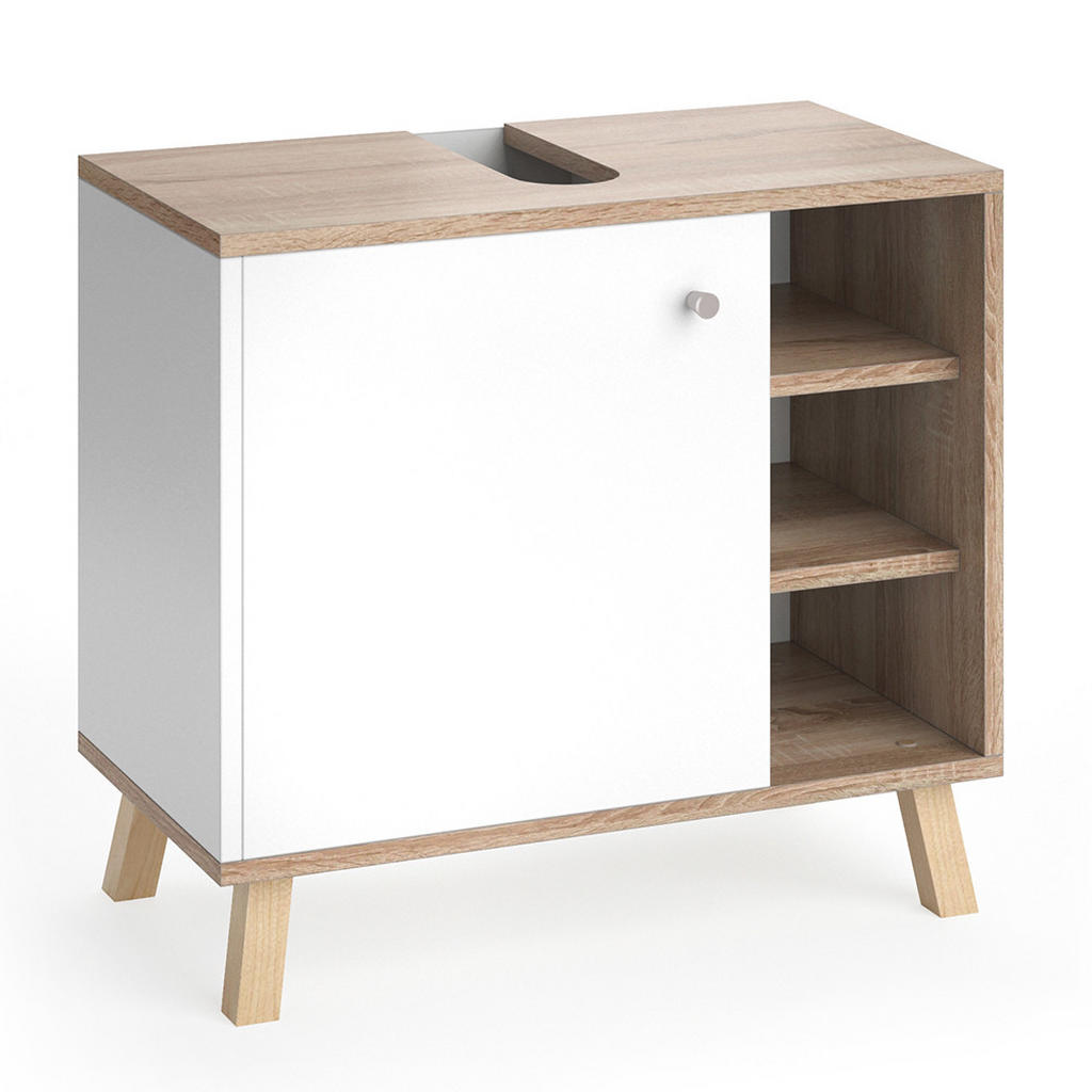 Vicco WASCHBECKENUNTERSCHRANK Weiß, Braun