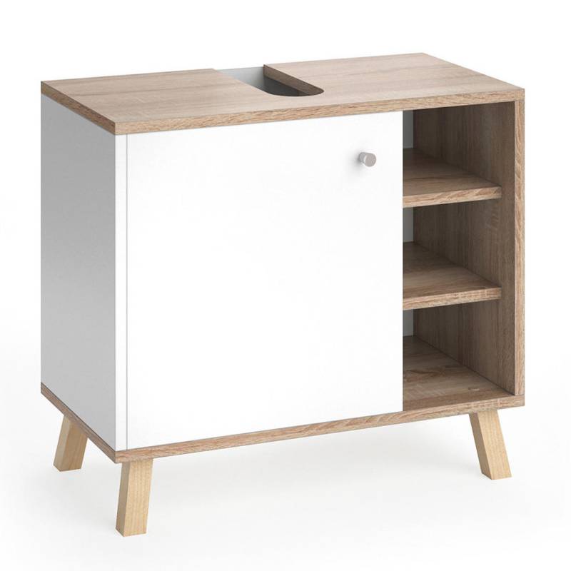 Vicco WASCHBECKENUNTERSCHRANK Weiß, Braun